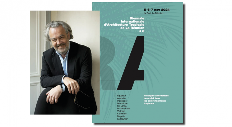 portrait de Philippe Madec, affiche de la biennale d'architecture tropicale